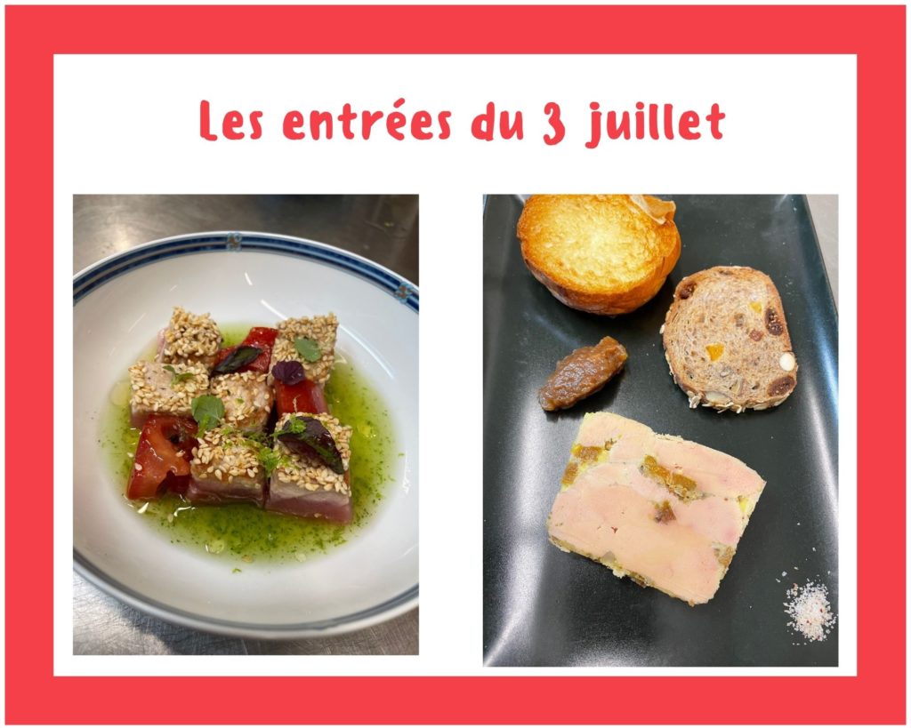 les entrées 3 juillet