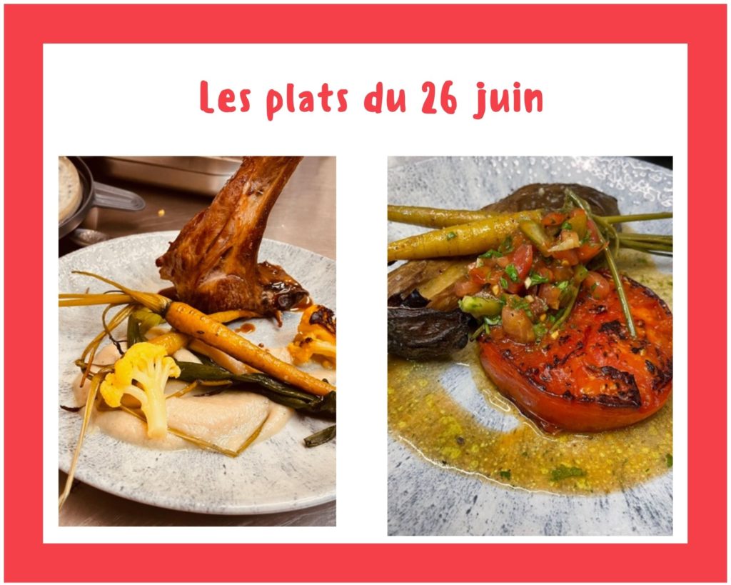 les plats 26 juin